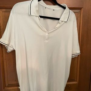 White Polo shirt 2X with black accent.